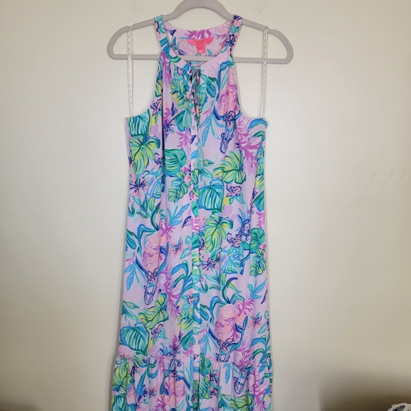 NWT Lilly Pulitzer Luliana Maxi Dress Amethyst Tint Mermaid In The Shade  Small - Picture 2 of 6